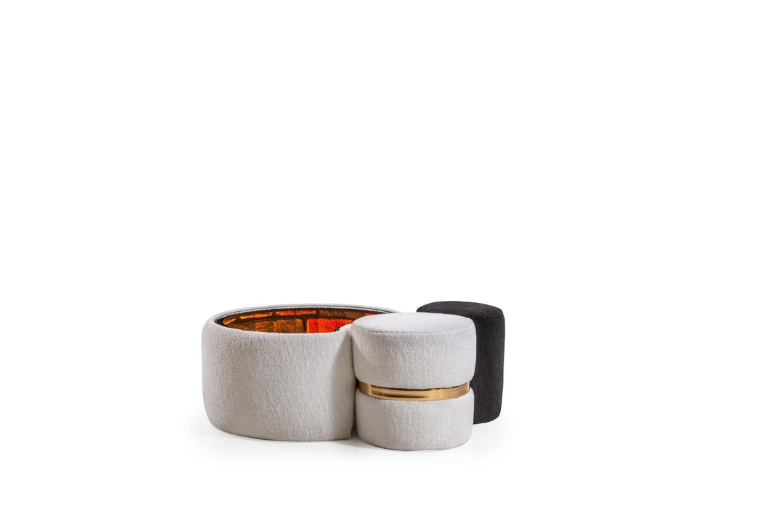 Teddy Table Basse + avec 2 Pouf