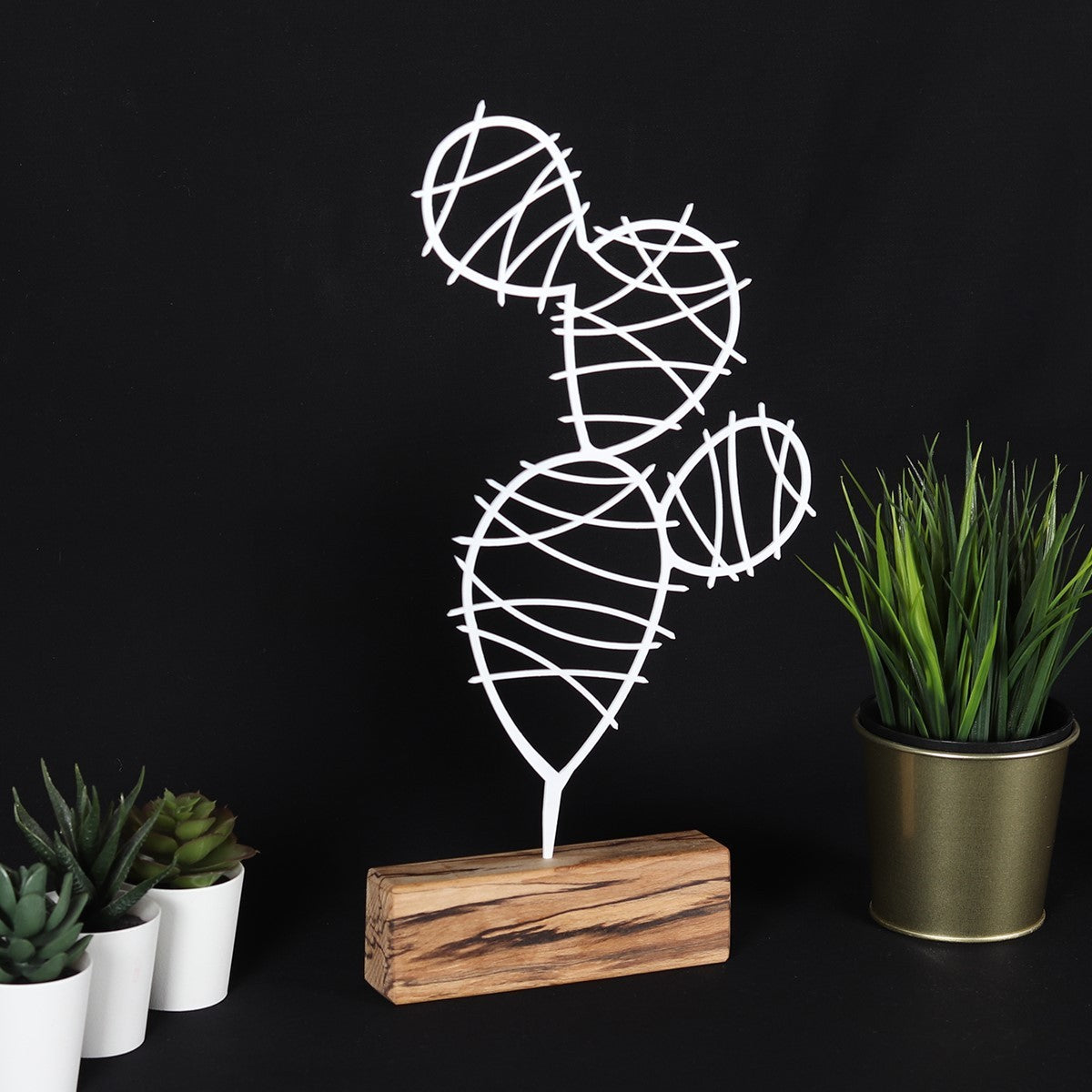 Objet décoratif Cactus Round - White