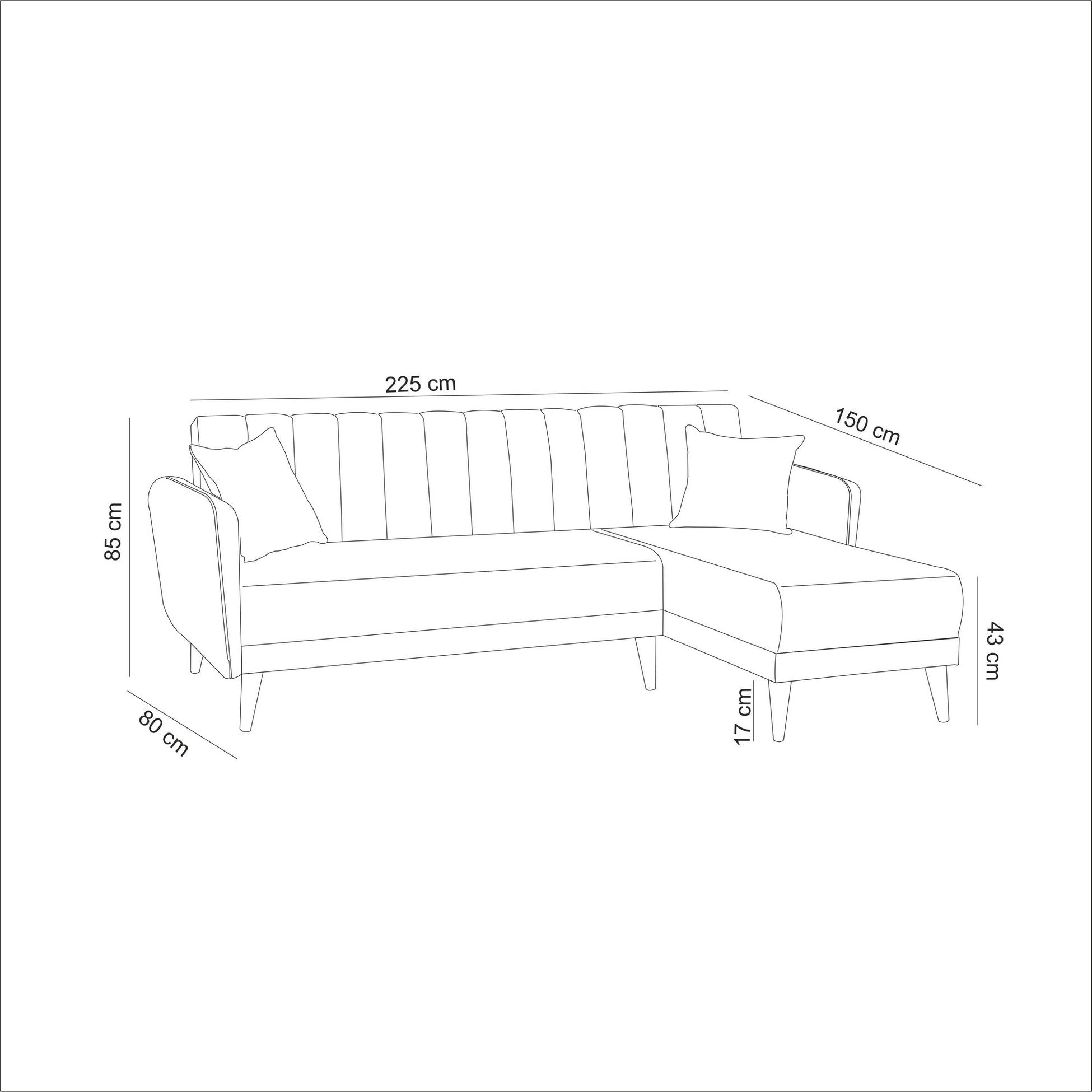 Canapé d'angle Aqua Corner Right - Grey