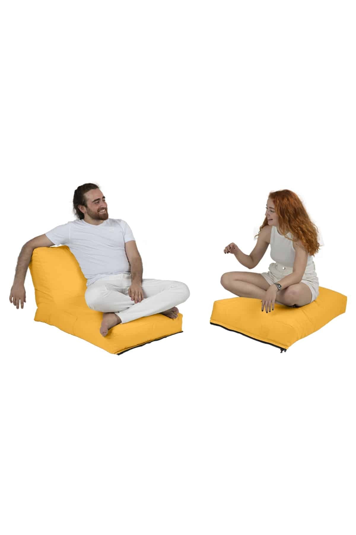 Siesta Pouf convertible / coussin de sol Kendel Jaune