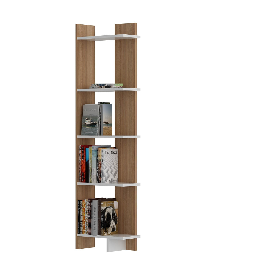 Étagère à livres Als - Teak, White
