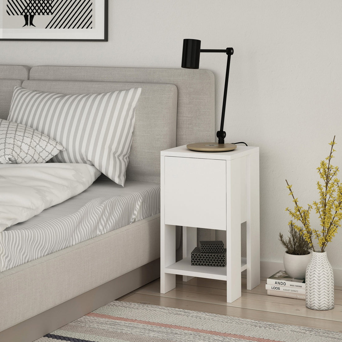 La table de nuit Ema - White, White