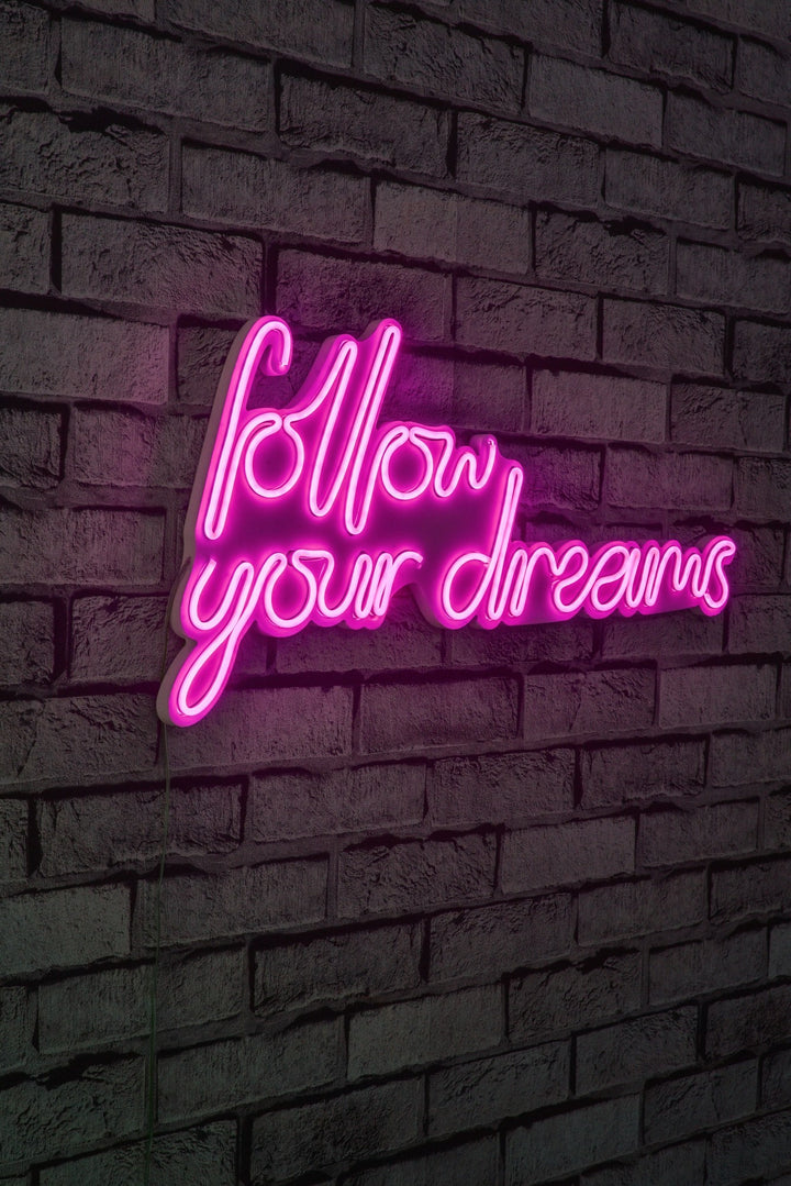 Éclairage LED en plastique décoratif Follow Your Dreams - Pink