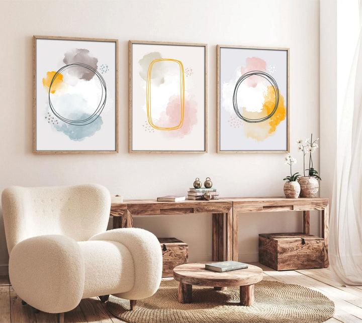 Peinture MDF encadrée décorative (3 pièces) Huhu125 - 30 x 40