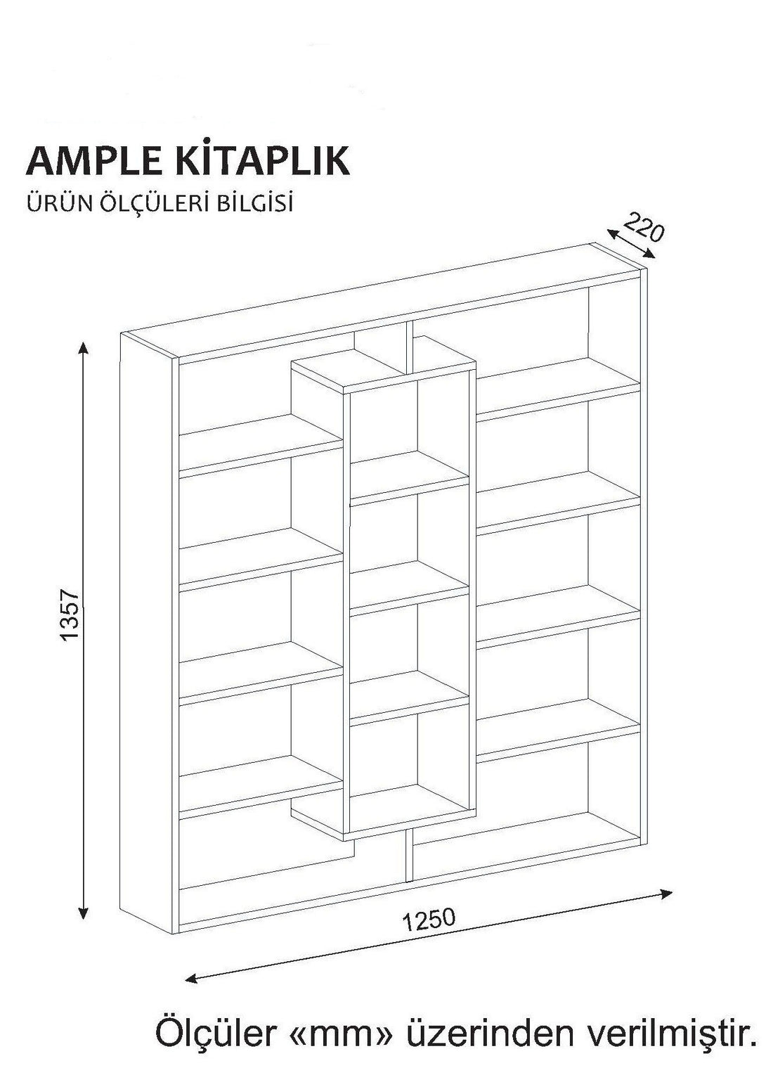 Étagère à livres Ample - Walnut