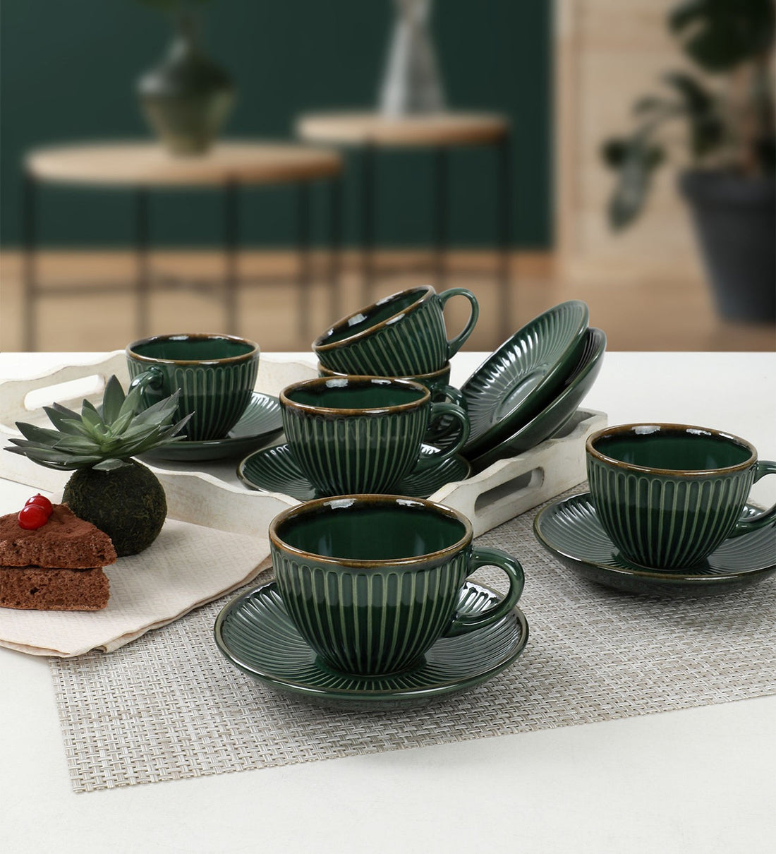 Tea Cup Set (12 Pieces) TC057012FRA5A839700MATT300