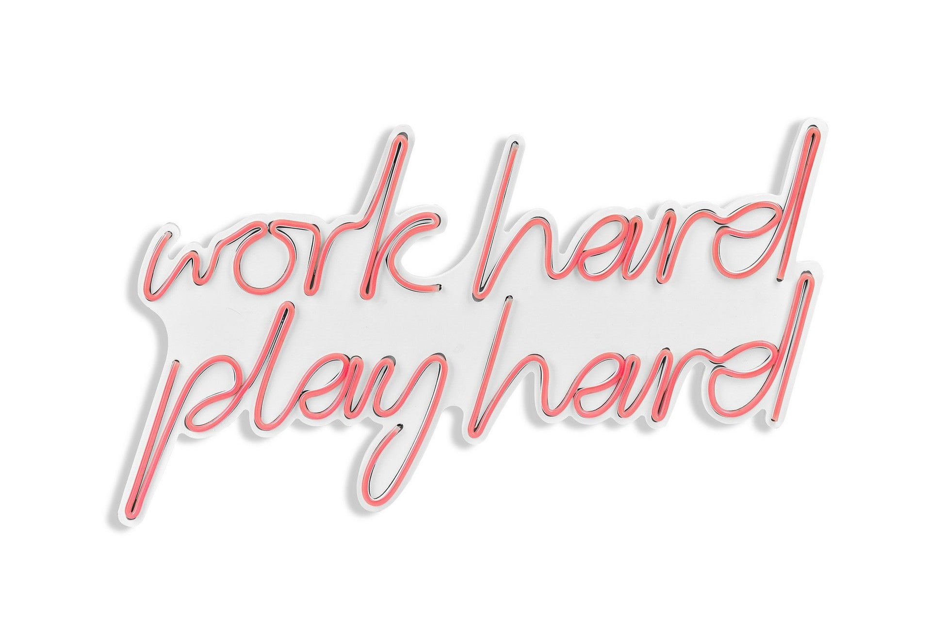 Éclairage LED en plastique décoratif Work Hard Play Hard - Pink
