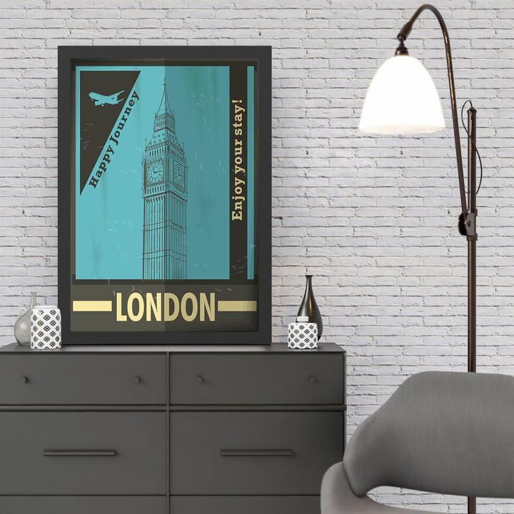 Peinture mdf encadrée décorative London 2 (40 x 55)