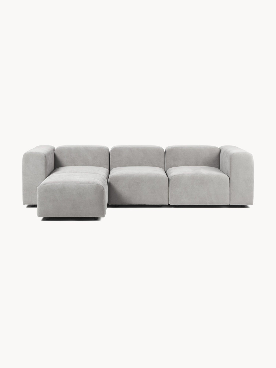 Canapé modulable 4 places en tissu avec pouf Pietro