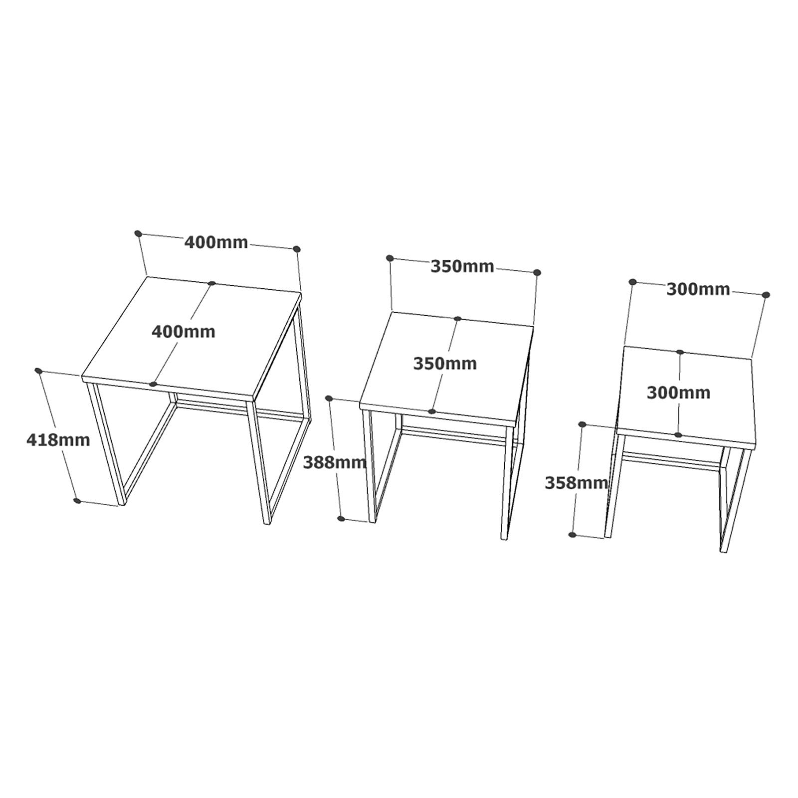 Table de nidification (3 pièces) VG7-W