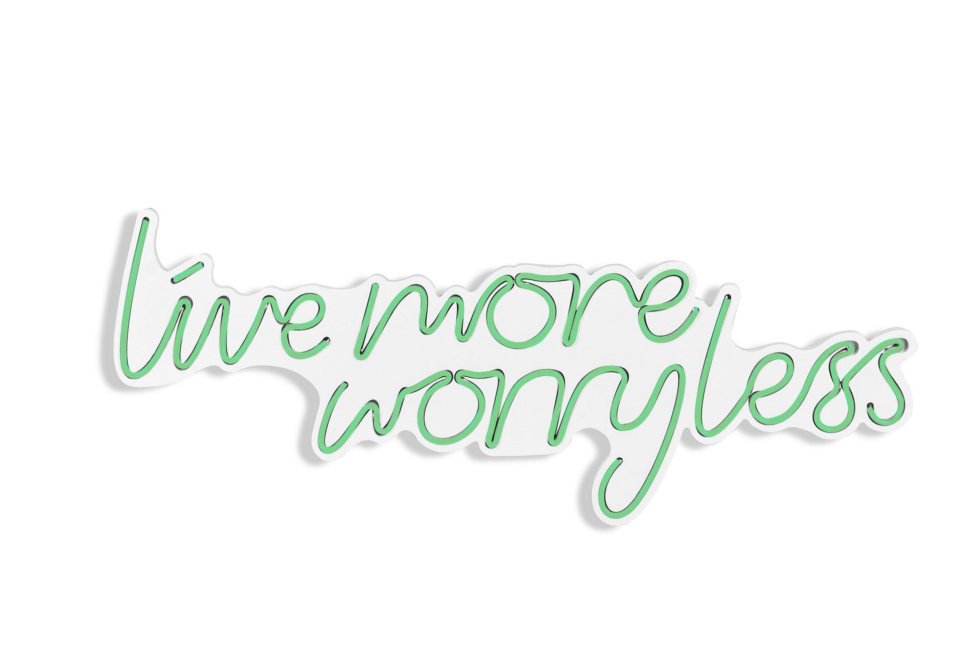 Éclairage LED en plastique décoratif Live More Worry Less - Green