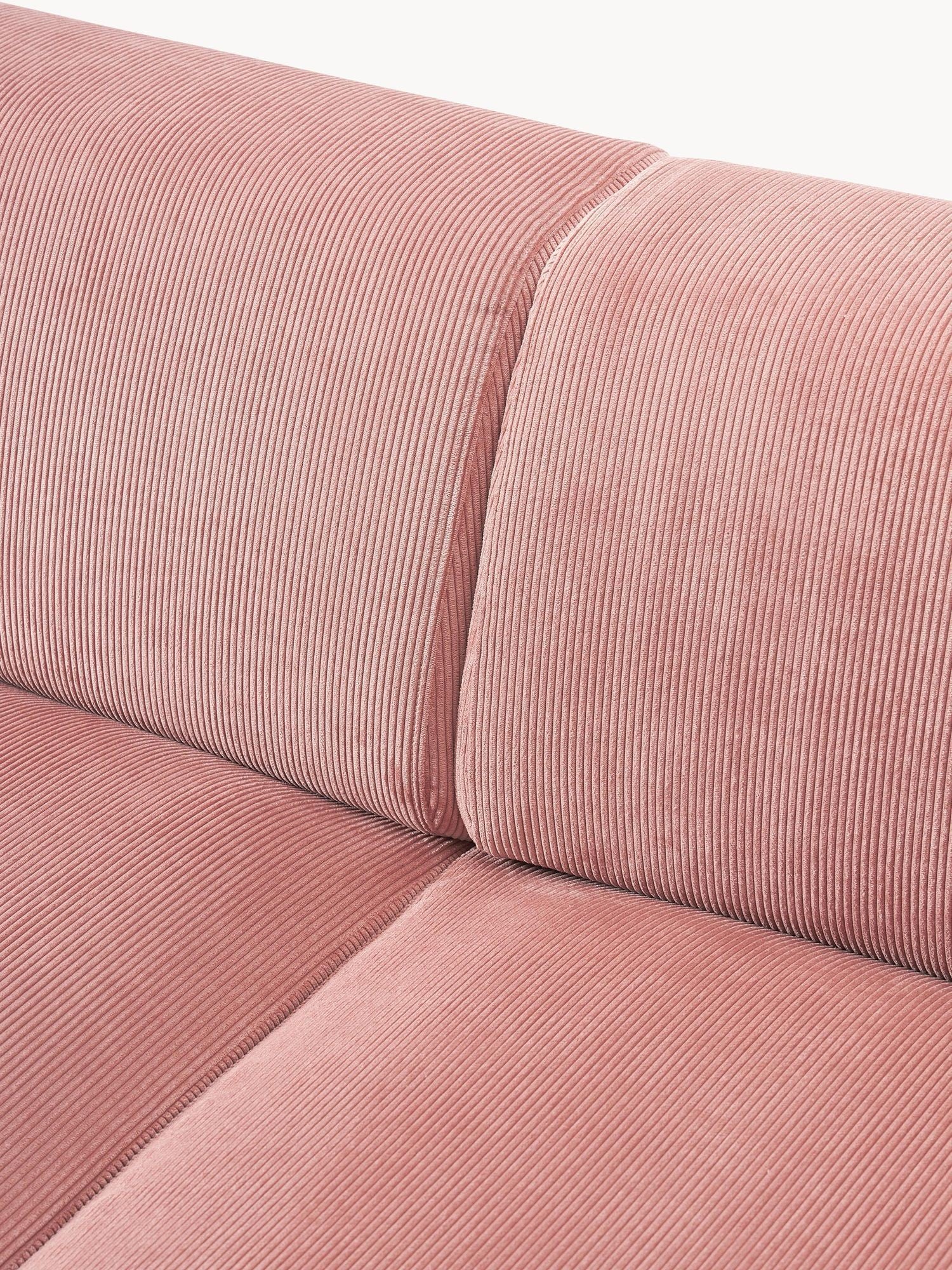 Canapé d'angle 4 places en velours côtelé Molly