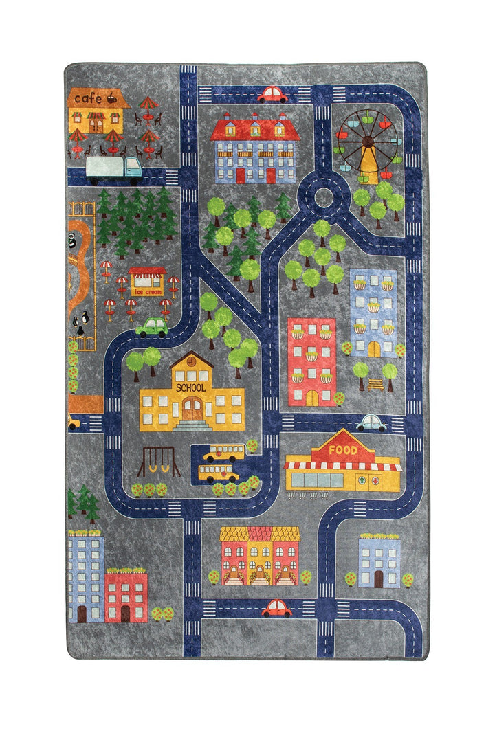 Tapis (140 x 190) Small Town - Grey